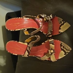 Kate Spade New York pink snake print slip on size 10.